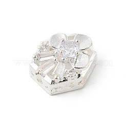 Brass Micro Pave Cubic Zirconia Beads&nbsp;KK-K297-28S
