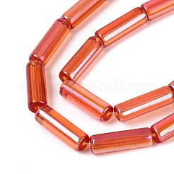 Electroplate Transparent Glass Beads Strands&nbsp;EGLA-Q132-02A-C02