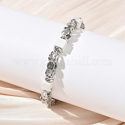 Natural Howlite Link Chain Bracelets for Women&nbsp;BJEW-Z148-06P-02