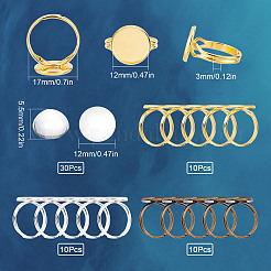 DIY Flat Round Adjustable Ring Making Kit&nbsp;DIY-SC0019-87