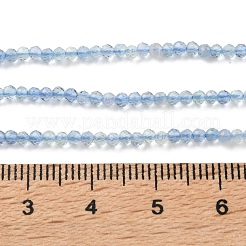 天然ブルーの蛍石ビーズ連売り  ラウンド  多面カット  2mm  穴：0.5mm  約197個/連  15.51''（39.4センチメートル）&nbsp;GG-CBAE031-A01-2mm