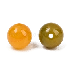 天然ミャンマー翡翠 ビルマ翡翠ビーズ  染め  スムーズなラウンド  ゴールド  8mm  穴：1.2mm&nbsp;GG-CBAC08B-05C-04