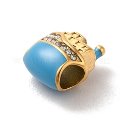 Ion Plating(IP) 304 Stainless Steel Enamel European Beads&nbsp;STAS-G308-15G