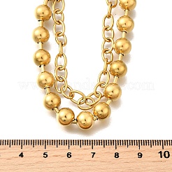 304 Stainless Steel Cable Chain & Ball Chain Necklaces for Women&nbsp;NJEW-F340-02G