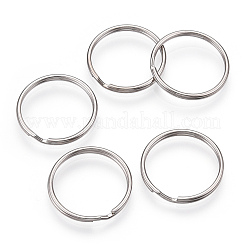 アイアン製キーリング  キーホルダー留め金のパーツ  プラチナ  25x2.5mm  内径：22mm  単線：1.25mm&nbsp;FIND-ZX003-11