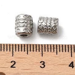 変色しない304ステンレススチールビーズ  コラム  ステンレス鋼色  7x6mm  穴：2.4mm&nbsp;STAS-I203-53P