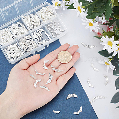 チベット風合金ビーズ  ウイング  銀  7~22x7~30x3~7.5mm  穴：1~1.5mm  20個/スタイル&nbsp;TIBEB-PH0004-42S