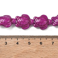 染め合成ターコイズビーズ連売り  ウミガメ  暗紫色  17x14x6mm  穴：1.5mm  約22個/連  14.2インチ&nbsp;G-M152-04-B