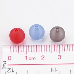 クリアアクリルボールビーズ  つや消しスタイル  ラウンド  ミックスカラー  10mm  穴：2mm  約938個/500g&nbsp;FACR-R021-10mm-M