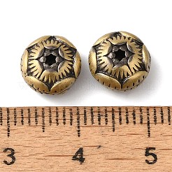 ラックメッキ真鍮製ビーズ  カドミウムフリー＆鉛フリー  蓮  ブラッシングアンティークブロンズ  8.5x5.5mm  穴：1.2mm&nbsp;KK-P276-06BAB