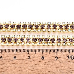 鉄ラインストーンカップチェーン  スプールで  ゴールドカラー  ロージーブラウン  8.5x3mm  約14.99フィート（4.57m）/ロール&nbsp;CH-T006-04G-05