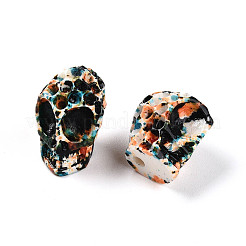 Spray Painted Resin Beads Strands&nbsp;RESI-N041-01D