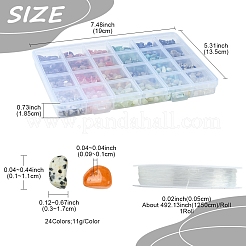 天然および合成宝石チップブレスレット作成キット  0.5mm&nbsp;DIY-FS0008-22