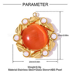 304 Stainless Steel Glass Pendants&nbsp;STAS-OY008-62G