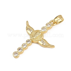 Brass Micro Pave Cubic Zirconia Pendants&nbsp;KK-D409-47B-G