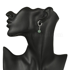Natuarl Mixed Stone Round Hoop Earrings&nbsp;EJEW-JE06593
