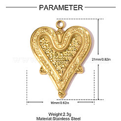 304 Stainless Steel Pendants&nbsp;STAS-OY007-43G