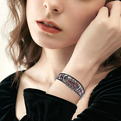 1Pc Alloy & Leather Cord Bracelets for Men Women&nbsp;BJEW-CL0001-56