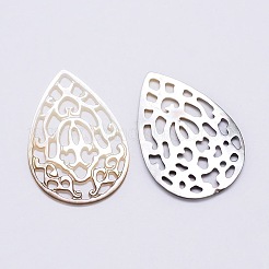 ブラックリップシェルペンダント  ティアドロップ  32x23x2mm  穴：3x2mm&nbsp;LS-SSHEL-E549-03