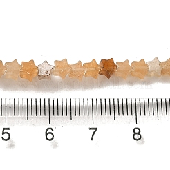天然石レッドアベンチュリンビーズ連売り  スター  4x4.5x2mm  穴：0.8mm  約102個/連  15.35インチ（39cm）&nbsp;G-G085-B21-01