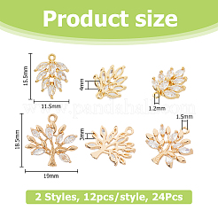 24Pcs 2 Styles Brass Micro Pave Cubic Zirconia Pendants&nbsp;KK-HS0001-29