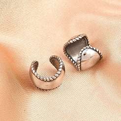 316サージカルステンレスカフイヤリング  C字型  アンティークシルバー  14.5x12mm&nbsp;EJEW-C160-01AS