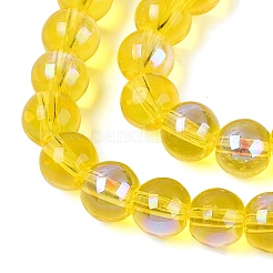 Transparent Electroplate Glass Beads Strands&nbsp;EGLA-Q132-6MM-01A-02