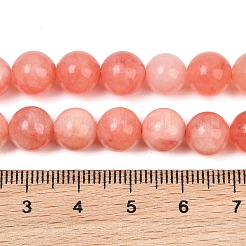 天然染め白翡翠ビーズ連売り  スムーズなラウンド  ライトコーラル  8mm  穴：1mm  約46個/連  14.96''（38センチメートル）&nbsp;GG-CBAEB22-B01-8mm-13