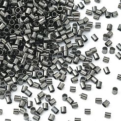 真鍮製つぶし玉カシメ玉  チューブ  ガンメタ色  2x2x0.15mm  穴：1.5mm&nbsp;KK-L021-B