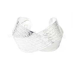 Alloy Criss Cross Open Cuff Bangle for Women&nbsp;BJEW-F451-02S