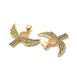 Rack Plating Eco-Friendly Brass Micro Pave Cubic Zirconia Pendants&nbsp;KK-A177-07G