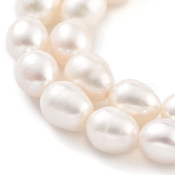 天然養殖淡水パールビーズ連売り  ライス  グレード3 A  ホワイト  5~5.5mm  穴：0.6mm  約27個/連  6.89''（17.5センチメートル）&nbsp;PEAR-P062-09C