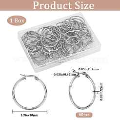 30 Pairs 304 Stainless Steel Hoop EarRing Shapes&nbsp;EJEW-SP0001-02A-P