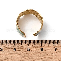 304 Stainless Steel Enamel Open Cuff Rings&nbsp;RJEW-L335-02A-G