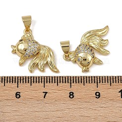 Brass Micro Pave Cubic Zirconia Pendants&nbsp;KK-I358-064G-02