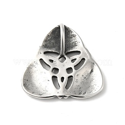 304ステンレススチール製手磨きペンダント  トリプルホーン  アンティークシルバー  29x30x2.5mm  穴：5x8mm&nbsp;STAS-G274-25AS