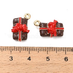 合金エナメルチャーム  チョコレートチャーム  ゴールドカラー  レッド  17x11x6mm  穴：1.2mm&nbsp;AL-CBAC5EF-08G-01