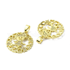 Rack Plating Brass Micro Pave Cubic Zirconia Pendants&nbsp;KK-R157-13B-G