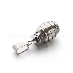 Tarnish Resistant 304 Stainless Steel 3D Grenade Mini Pendants&nbsp;STAS-E090-49P