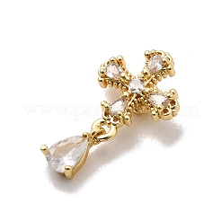 Brass Micro Pave Cubic Zirconia Beads&nbsp;KK-Z131-11G