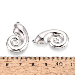 304ステンレススチール製カタツムリペンダント  ステンレス鋼色  29x18x4mm  穴：1.2mm&nbsp;STAS-T069-02P