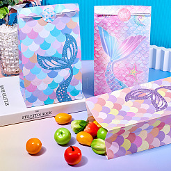 12Pcs 3 Styles Folding Mermaid Tail Print Paper Candy Gift Bags&nbsp;ABAG-TA0001-34