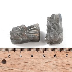 天然石ラブラドライトビーズ  竜の頭  26x16.5x14.5mm  穴：2mm&nbsp;G-A222-04E