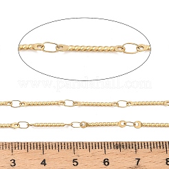 304ステンレススチールツイストリンクバーチェーン  ハンダ付け  イオンプレーティング（ip）  スプールで  18KGP本金メッキ  15x2.5x1.5mm  約32.81フィート（10m）/ロール&nbsp;CHS-H116-01K-G