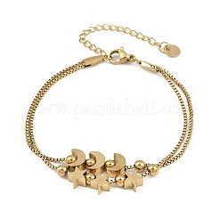 304 Stainless Steel Box Chain Multi-strand Bracelets for Women&nbsp;BJEW-K291-01G