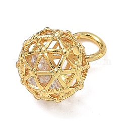 Brass Micro Pave Clear Cubic Zirconia Charms&nbsp;CU-CBABB5B-10G
