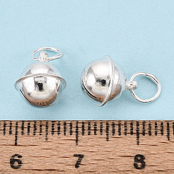 スターリングシルバーベルのチャーム925個  丸カン付き  銀  10x8.7mm  穴：4mm&nbsp;STER-T008-23S-02