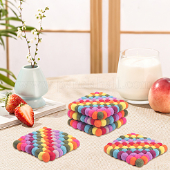 Round Wool Felt Ball Coasters&nbsp;AJEW-WH20020-151B