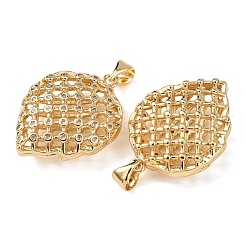 Brass Micro Pave Clear Cubic Zirconia Pendants&nbsp;KK-B184-01G-03