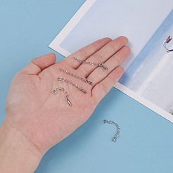 変色防止304ステンレススチールチェーンエクステンダー  ティアドロップチャーム付き  ステンレス鋼色  37x2.5mm&nbsp;STAS-L214-03B